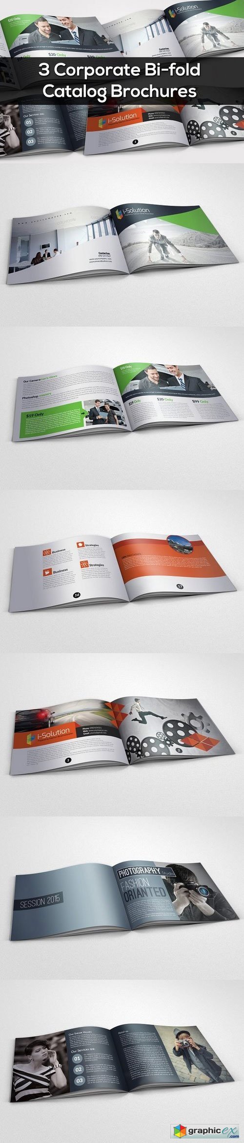 3 Corporate Bi Fold Brochure Bundle