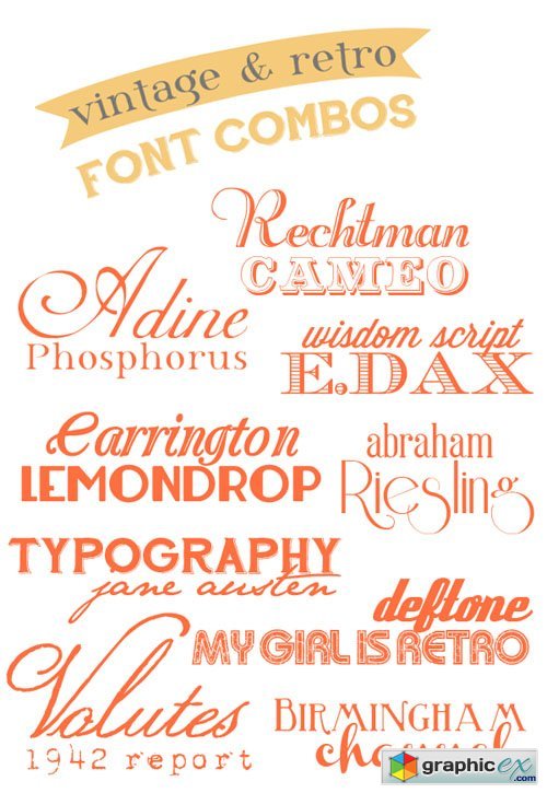 18 Vintage & Retro Inspired Fonts Collection
