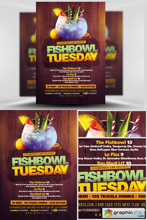 Fish Bowl Tuesday Flyer Template
