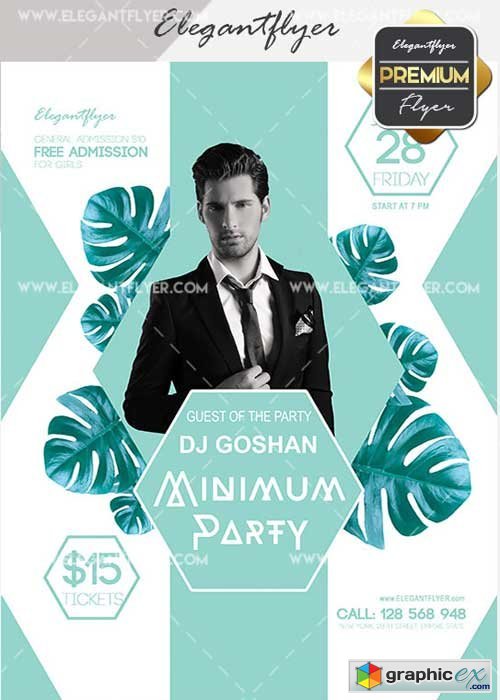 Minimum Party v15 Flyer PSD Template + Facebook Cover
