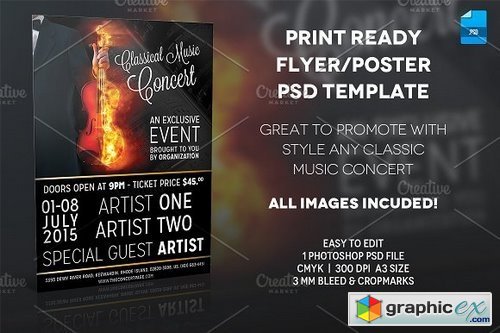 Classic Music Poster Print Template