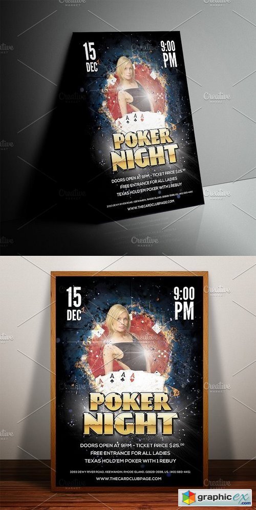 Poker Night Poster Print Template