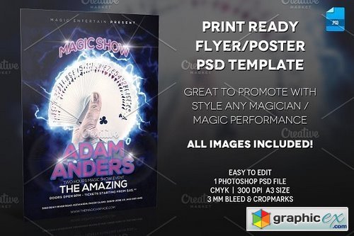 Magician Poster Print Template