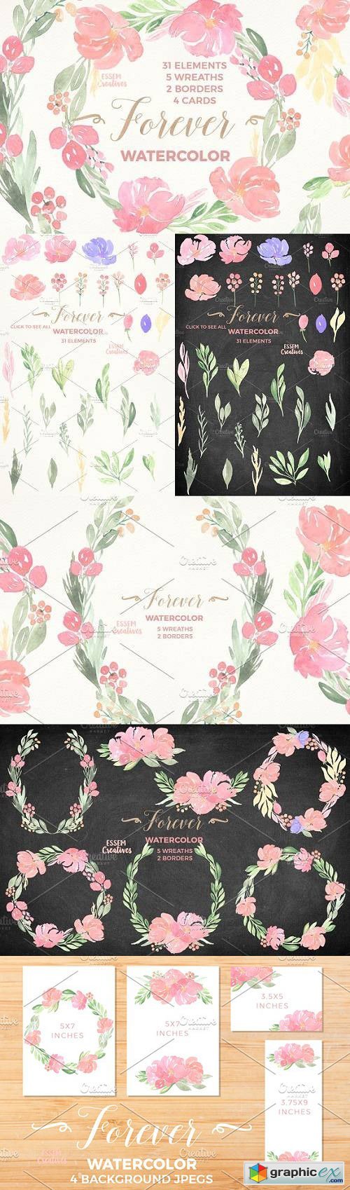 Watercolor Floral Bundle - Forever