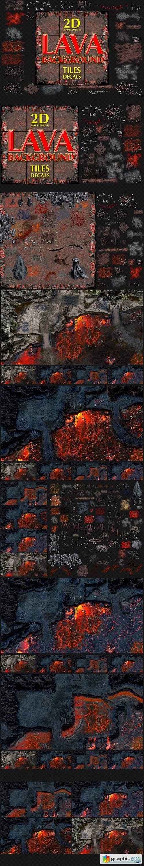 LAVA GAME BACKGROUND TILES AND DECAL