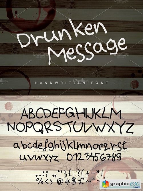 Drunken Message ~ Handwritten Font