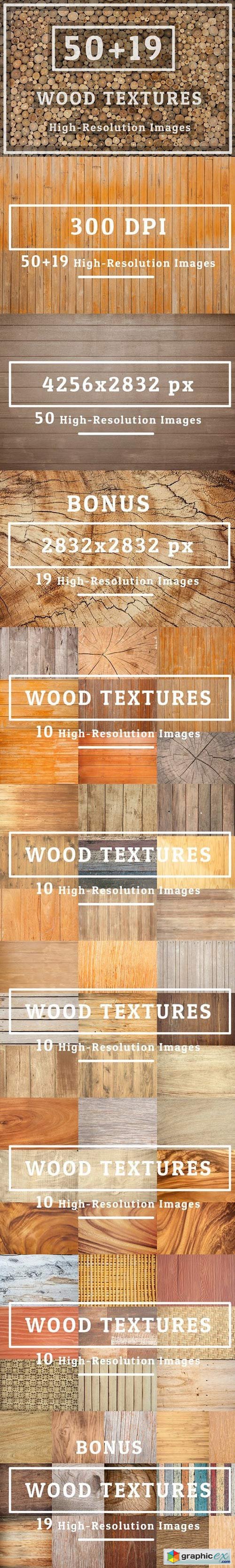 50 Wood Texture Set 04 & 19pic BONUS