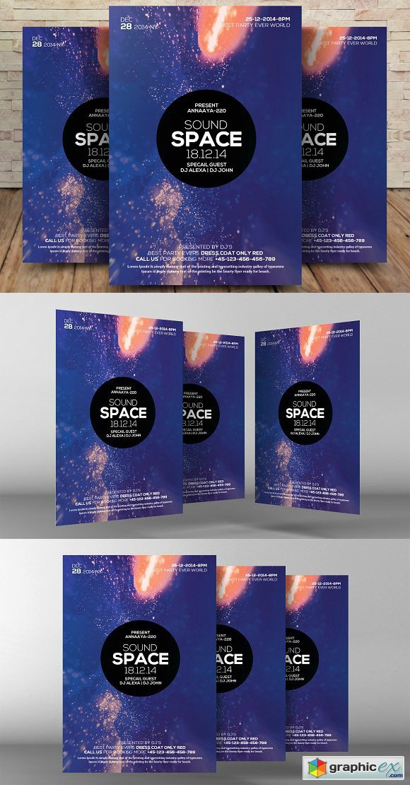 Sound Space Party Flyer Template