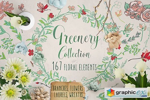 -90%Greenery Collection 167 Elements