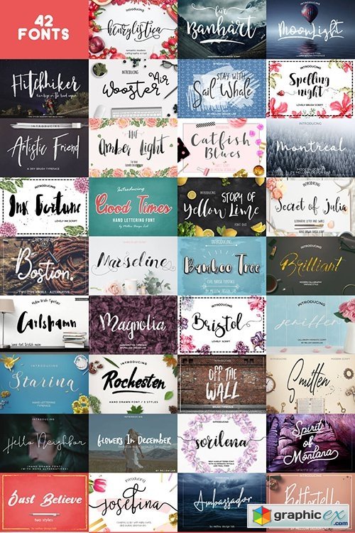 42 Professional Fonts from Mellow Design Lab