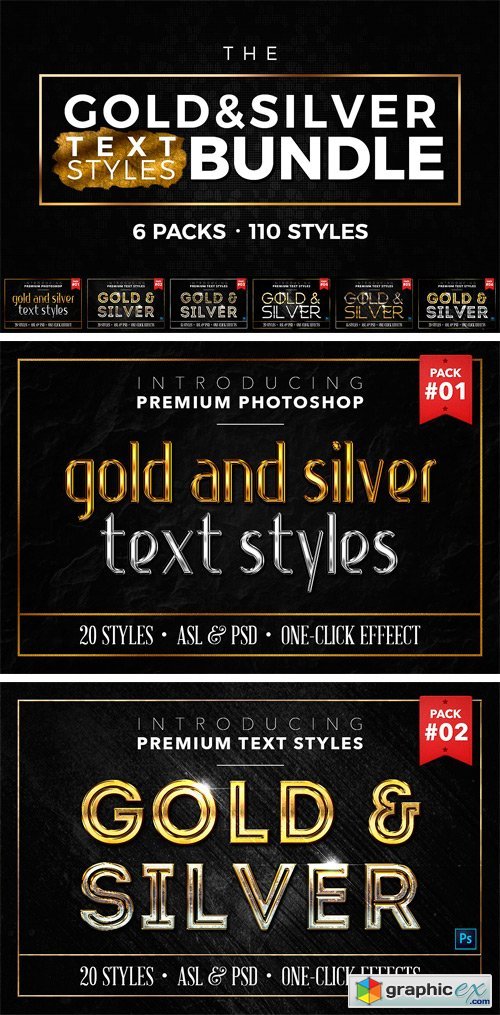 BUNDLE: Gold & Silver Text Styles