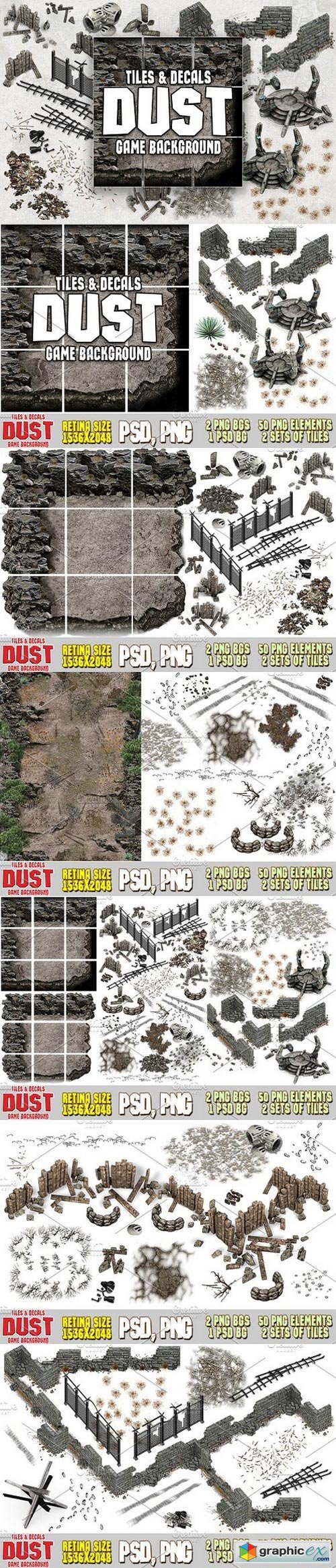 DUST 2D MAP TILES AND DECALS