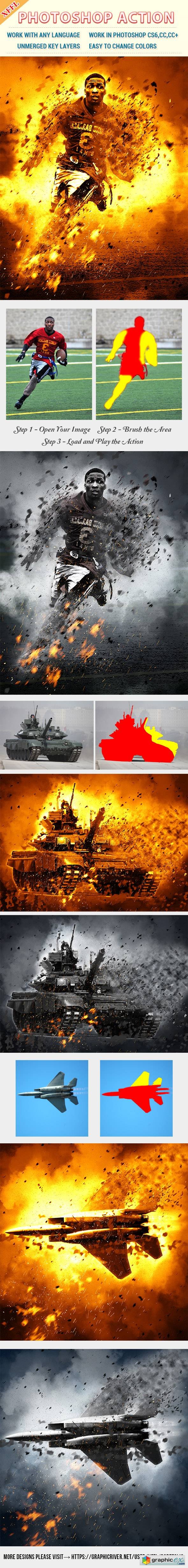 War Blast Scene Photoshop Action
