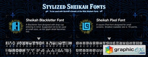 Breath of the Wild - Stylized Sheikah Fonts