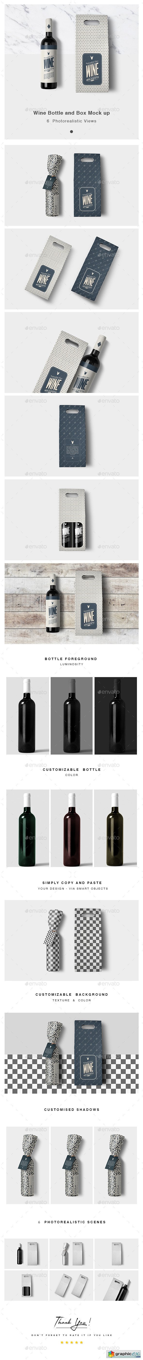 Wine Bottle and Box Mock up