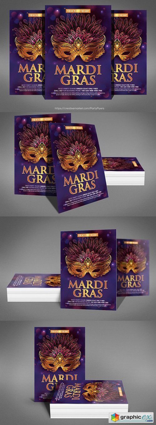 Mardi Grass | Party Flyer Template