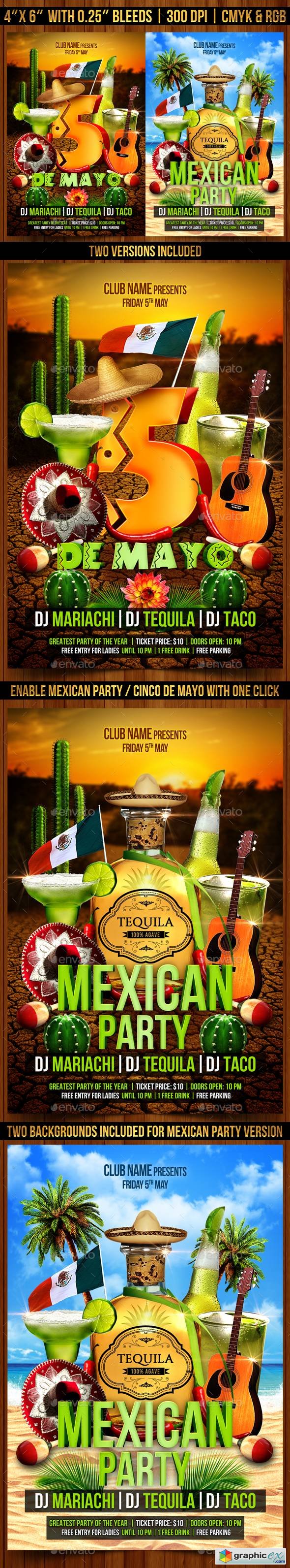Cinco de Mayo and Mexican Party Flyer