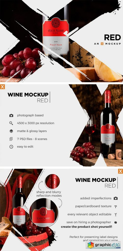 Cellar Wine Mockup - Bordeaux Red