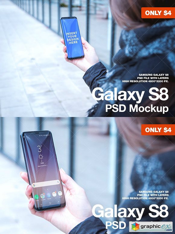 Galaxy S8 High-Res PSD Mockup