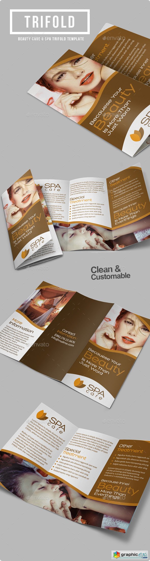 Beauty Care Spa Trifold Brochure
