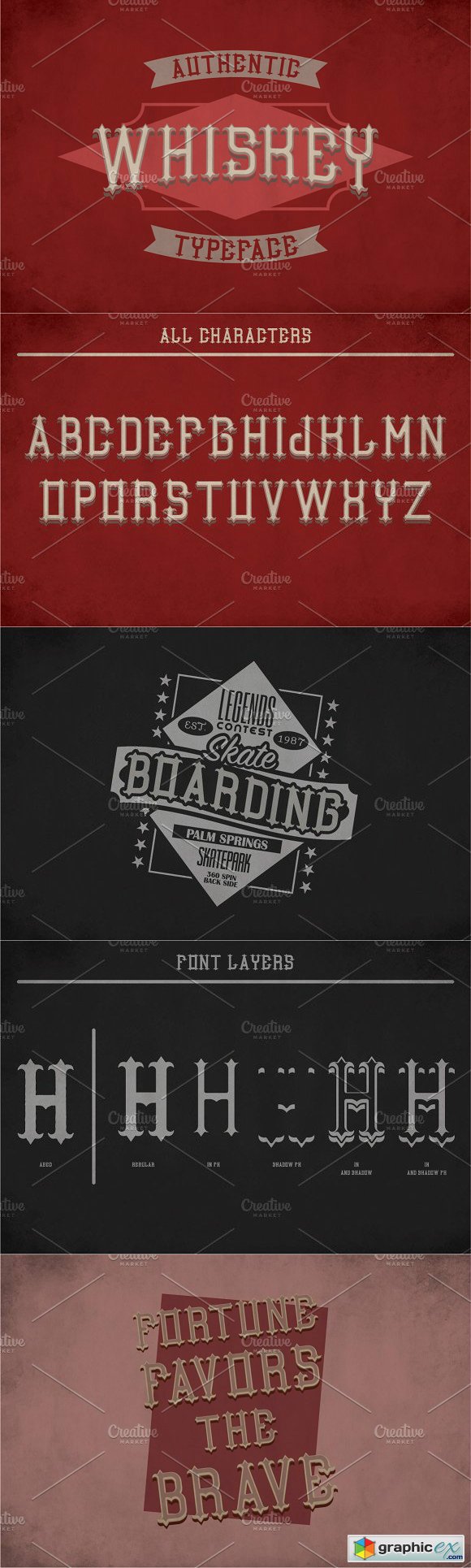 Authentic Whiskey Label Typeface Font Display