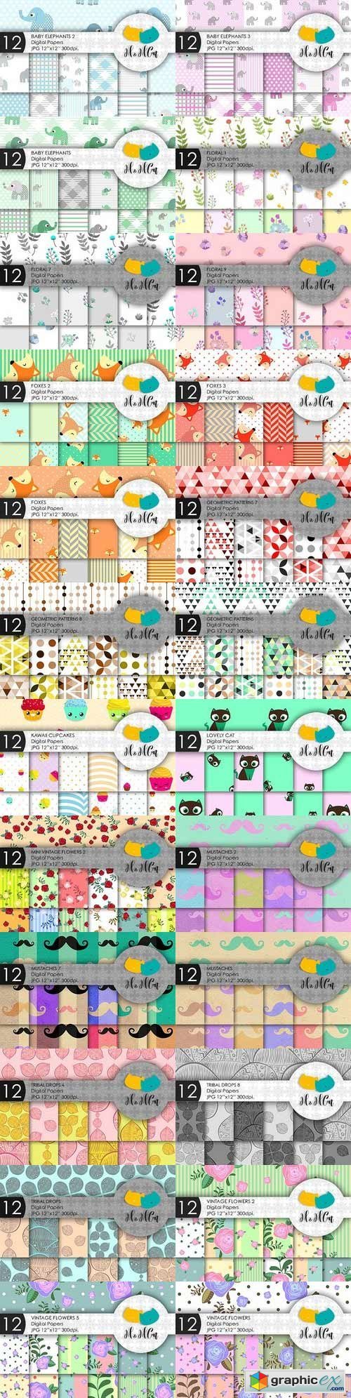 Mega bundle 288 cute patterns