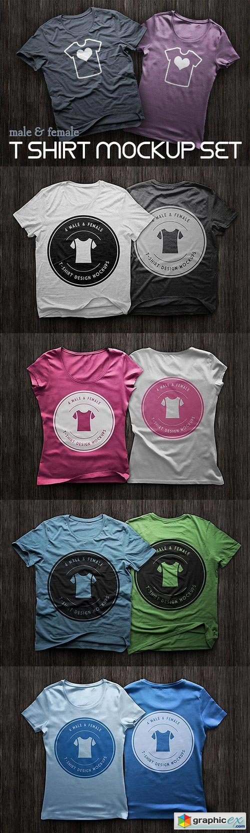 T-Shirt Design Mockups: Any color