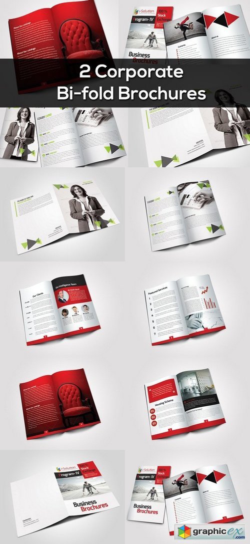 2 Corporate Bi Fold Brochure Bundle 768968
