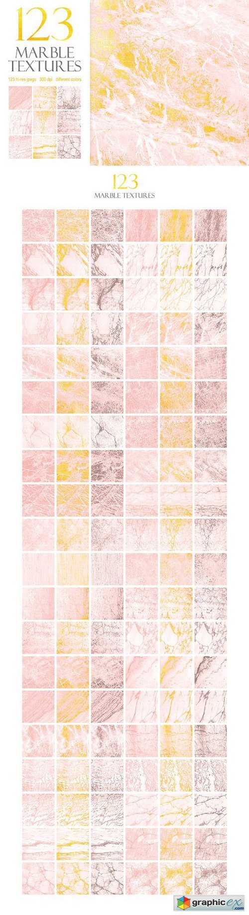 123 Marble Pink & Gold Textures