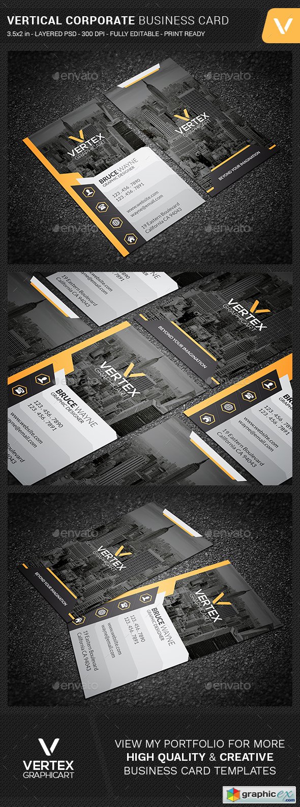 Vertical Corporate Business Card