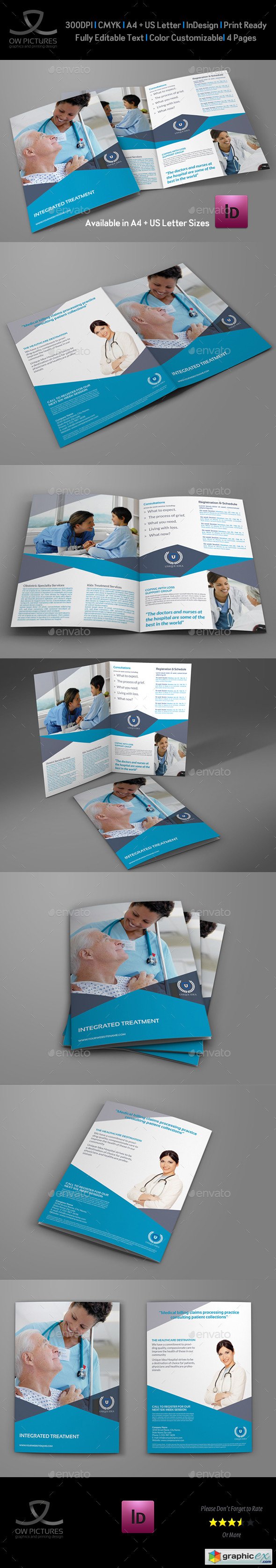 Medical Care Bi-Fold Brochure Template