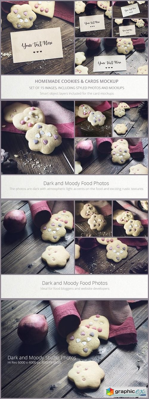 Homemade Cookies & Cards MockUp Set