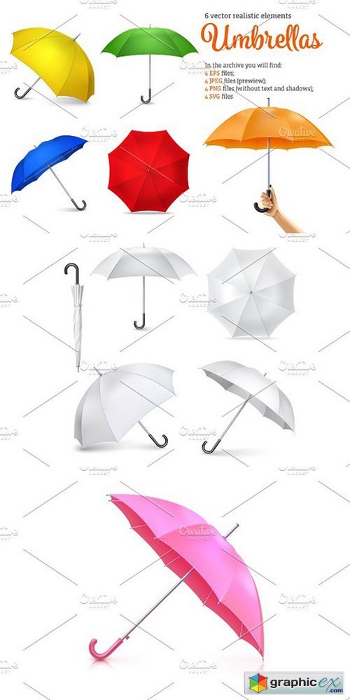 Realistic Umbrella Set