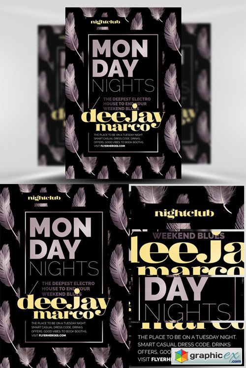 Feather Series - Monday Night Flyer Template
