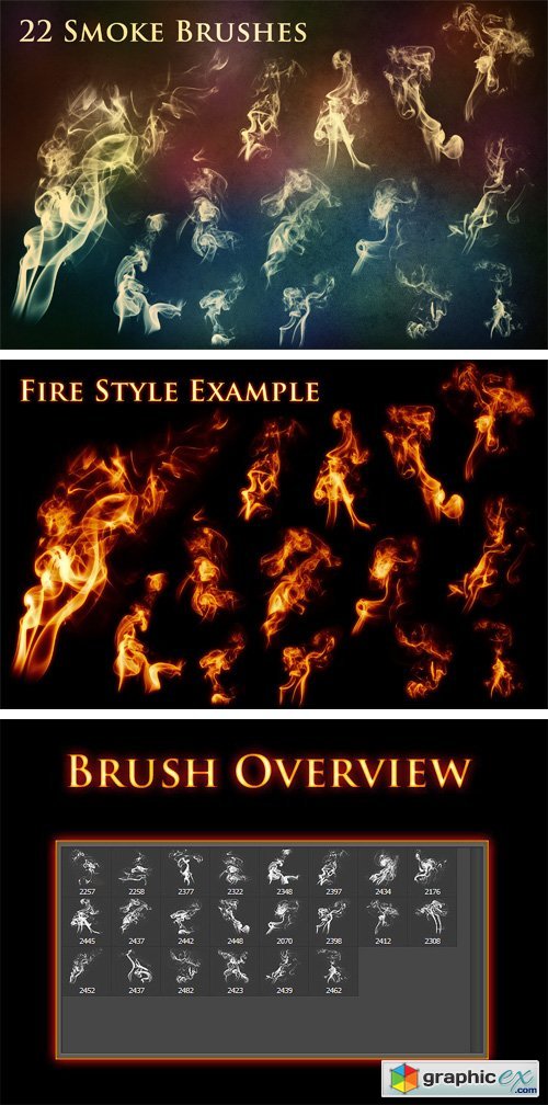 22 Smoke and Fire Brushes