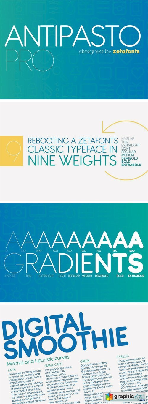 Antipasto Pro Font Family + Icons Pack