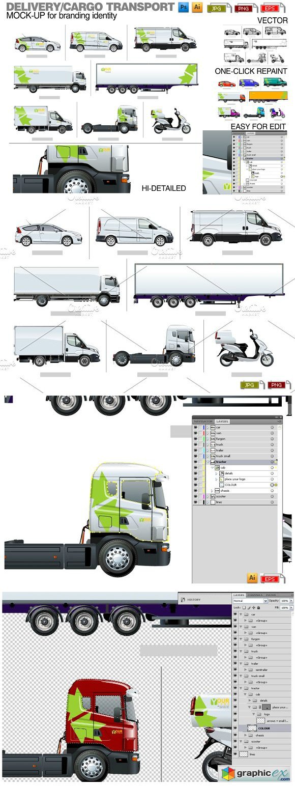 Delivery cargo transport mockup