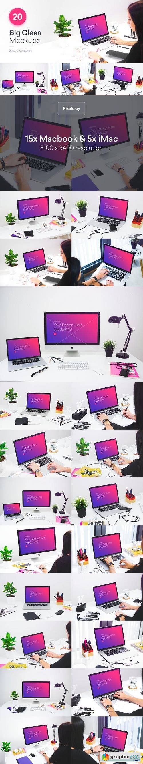 20 PSD Mockups Clean Office