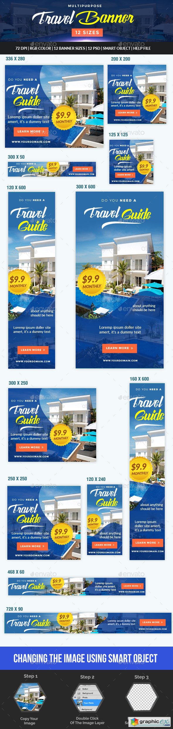 Multipurpose Travel and Hotel Banner