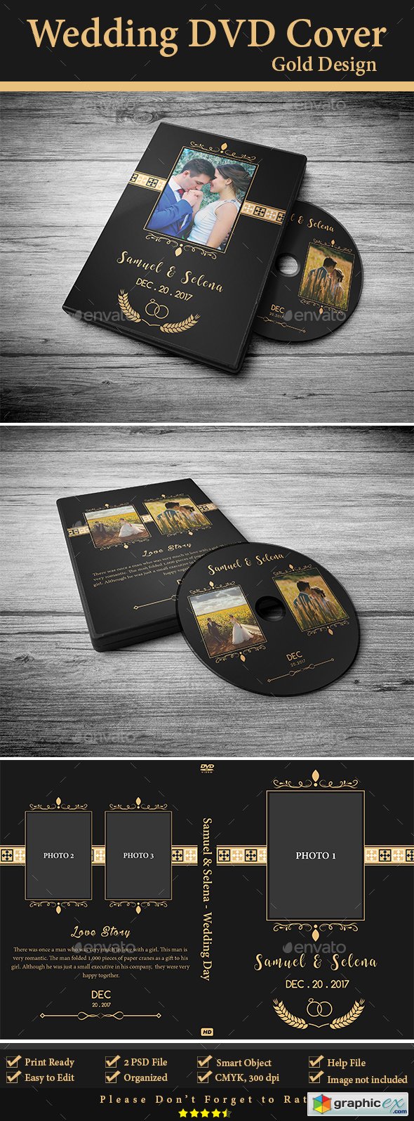 Wedding DVD Cover - Gold Design