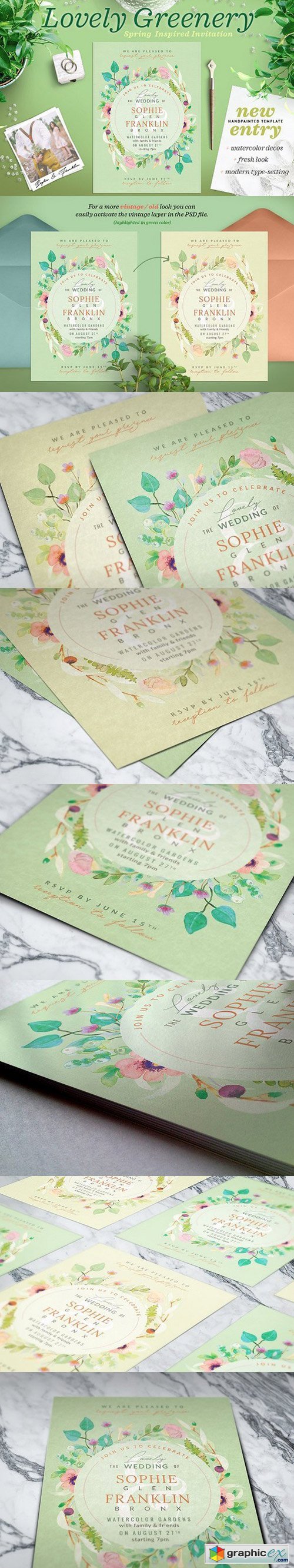 Lovely Greenery Wedding Card III