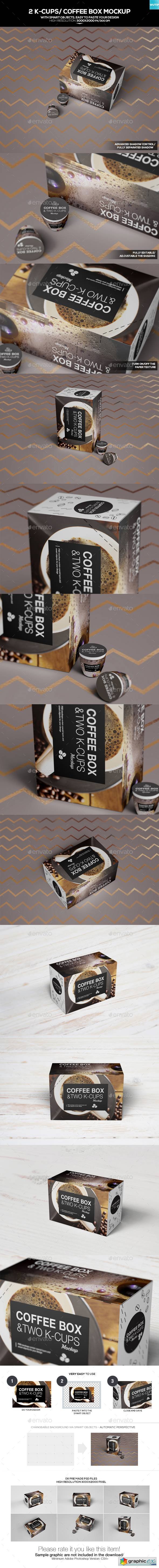 2 K-Cups/ Coffee Box Mockup