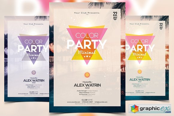 Color Party - Minimal PSD Flyer
