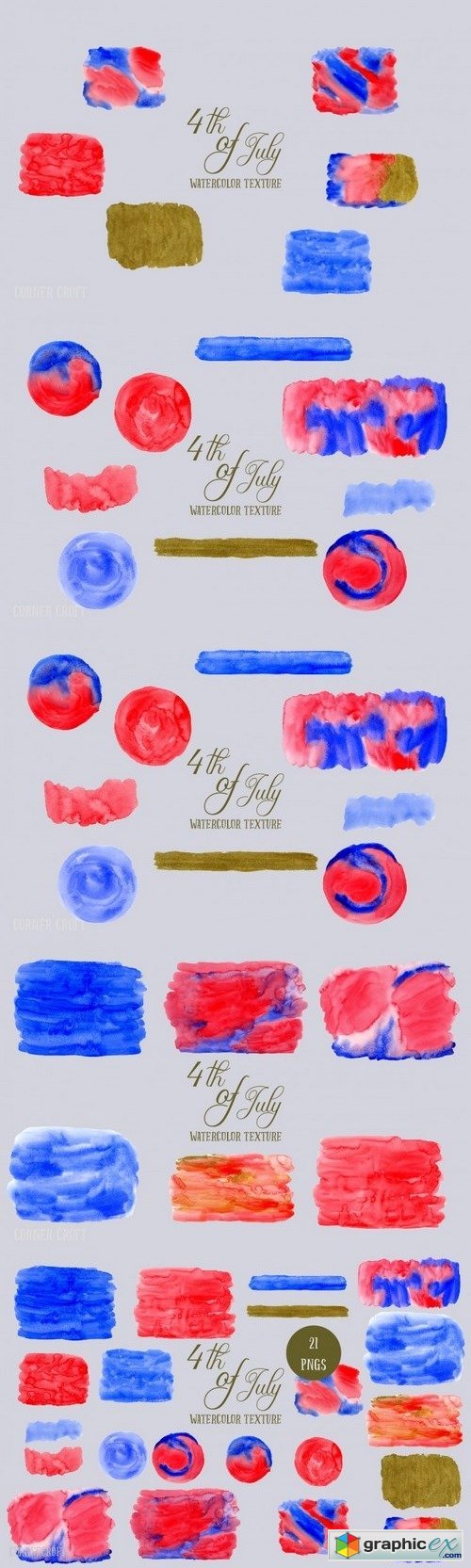 Thehungryjpeg - Watercolor Texture 4th of July 1604963
