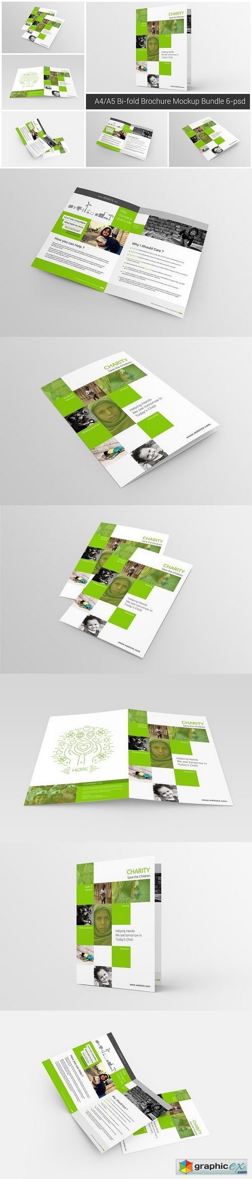 A4/A5 Bi-fold Brochure Mockup Bundle