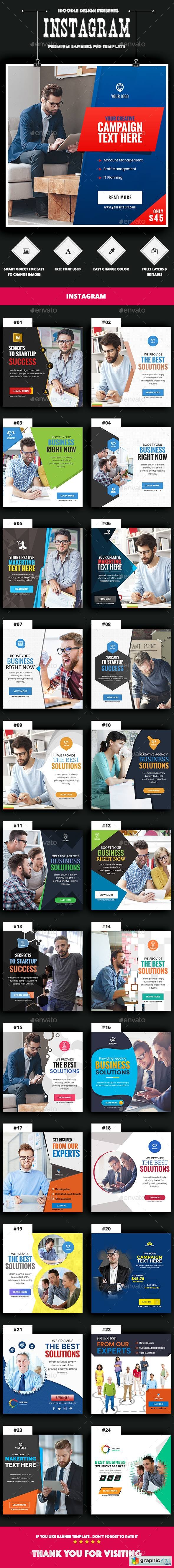 Multipurpose, Business, Startup Instagram Banners Ad - 25PSD