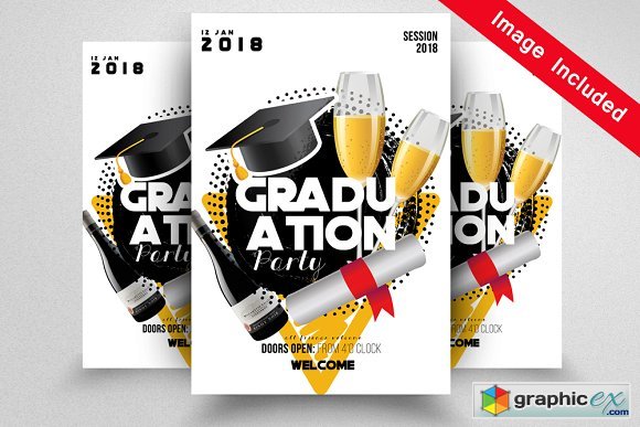 Graduation Party Flyer Template 1592412