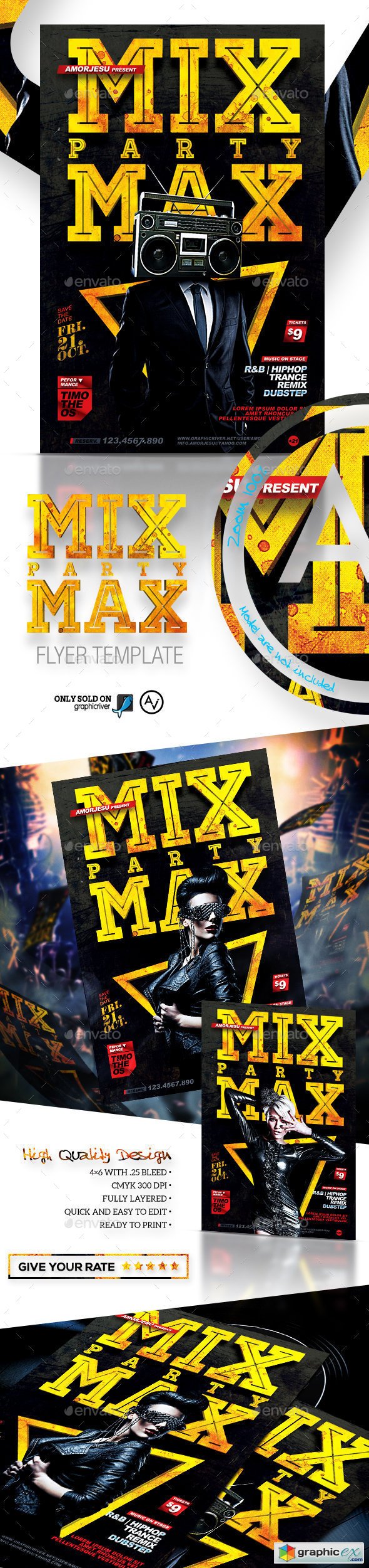 Mix Max Party Flyer Template
