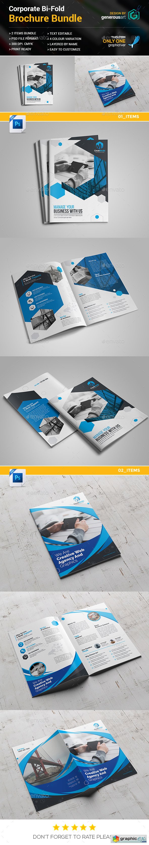Business Bi-Fold Brochure Bundle 2 in 1