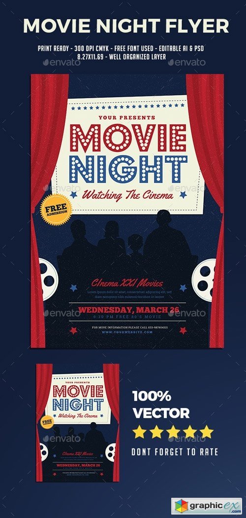 Movie Night Flyer 19988175
